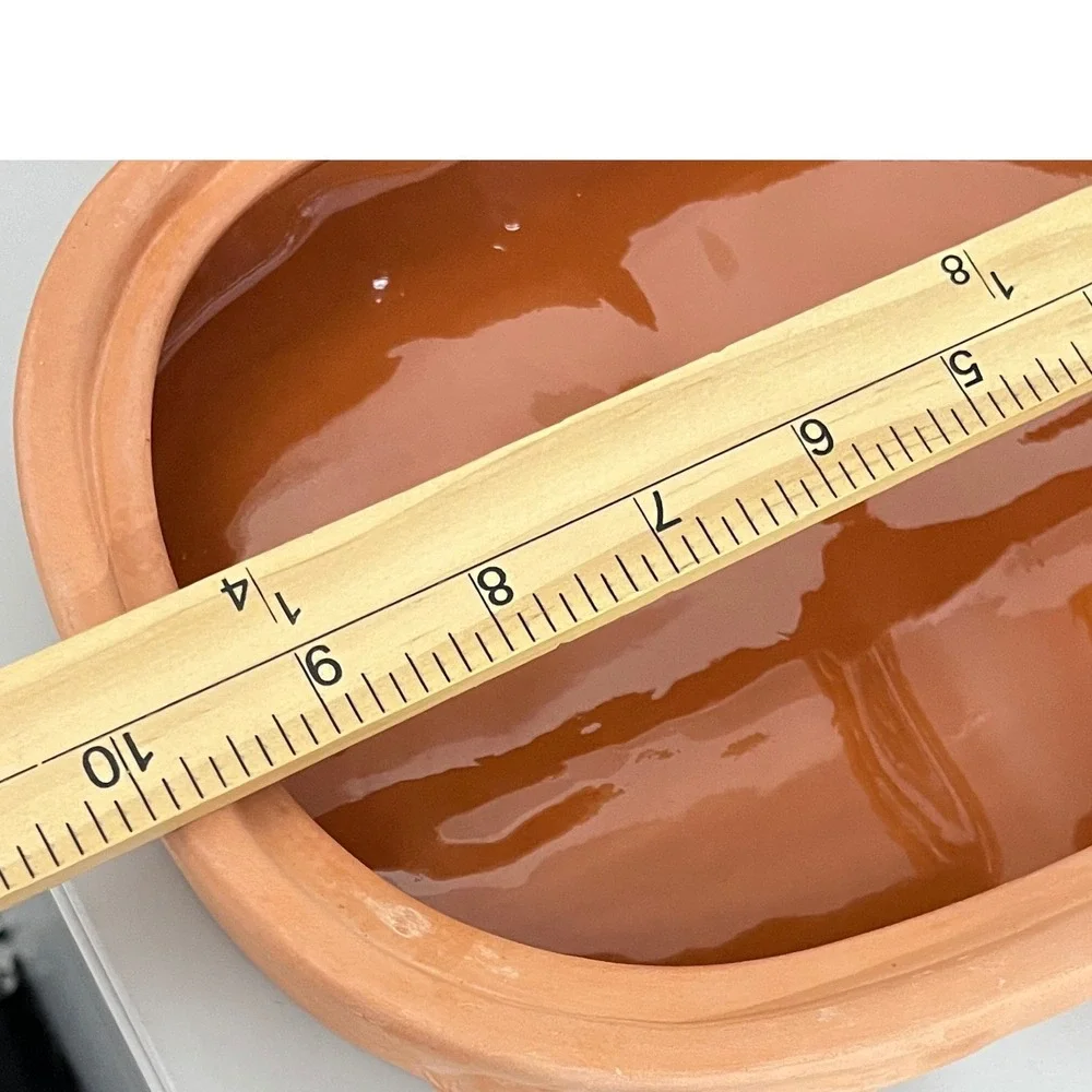 Boston Warehouse Terracotta Onion Baker  Orange Vintage 1994 Embossed